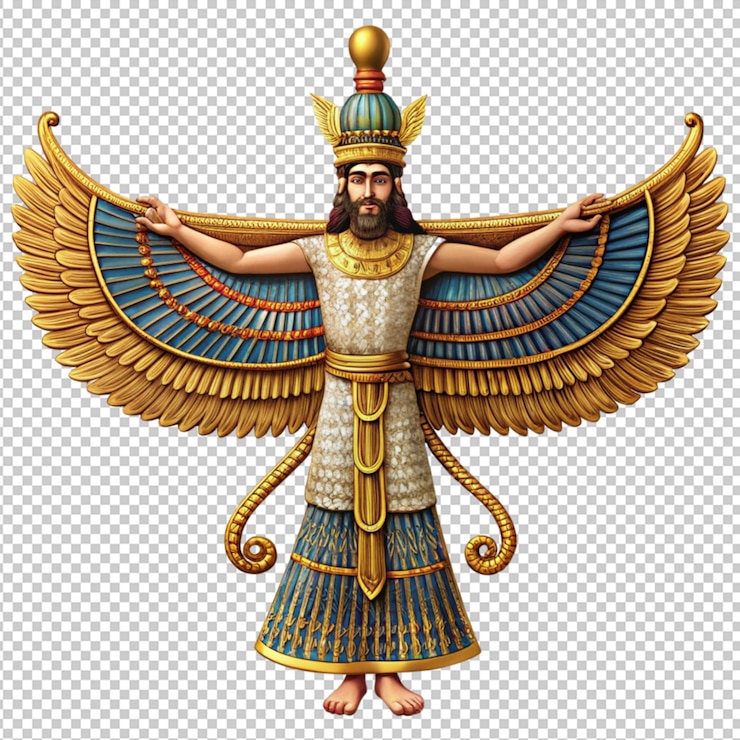PSD psd of faravahar on transparent background