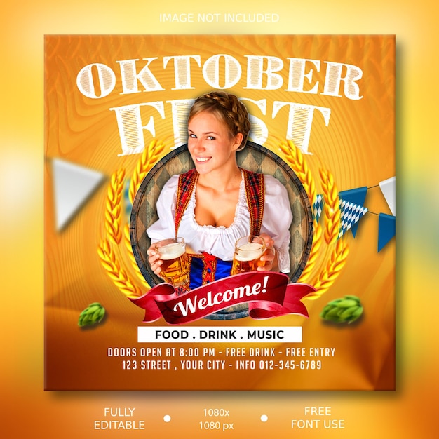 PSD psd-oktoberfest-social-media-promotion-quadrat-banner-vorlage