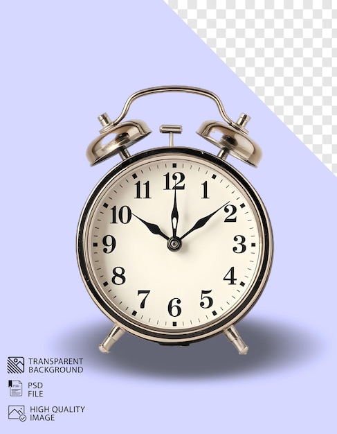 PSD Old Fashioned Clock aislado en un fondo transparente para póster y pancarta de redes sociales