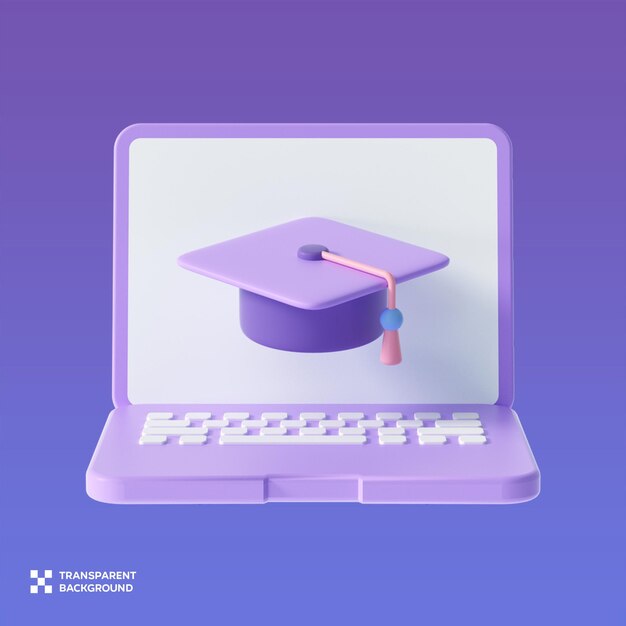 PSD online graduation 3D Illustration