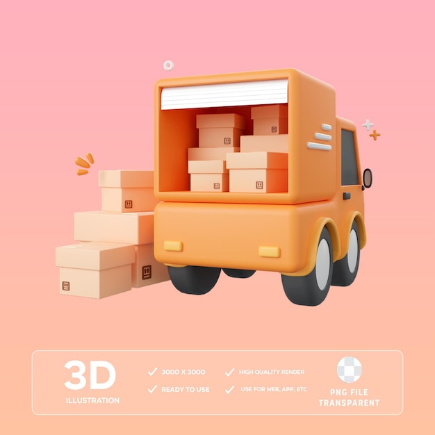 PSD-Online-Lieferdienst 3D-Illustration