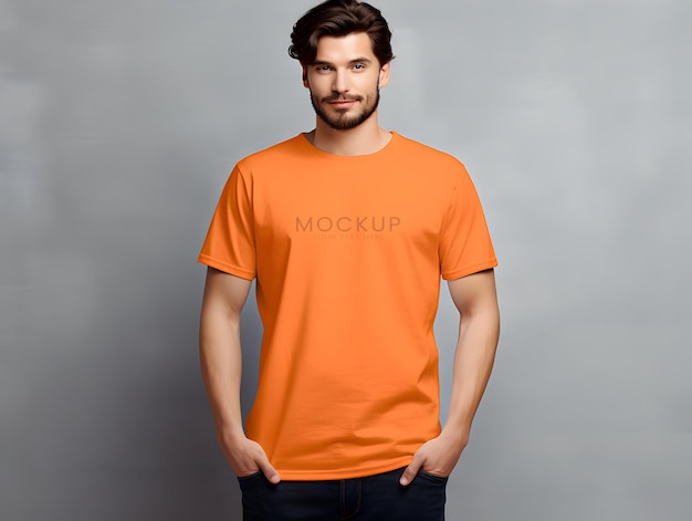 PSD Orange Herren-T-Shirt-Modell