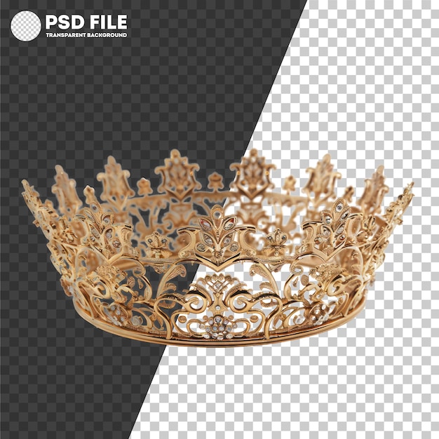 PSD Ornamento coroa real dourada