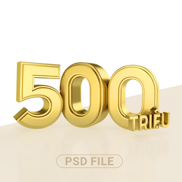PSD Oro 500 milioni di Vietnam dong rendering 3d