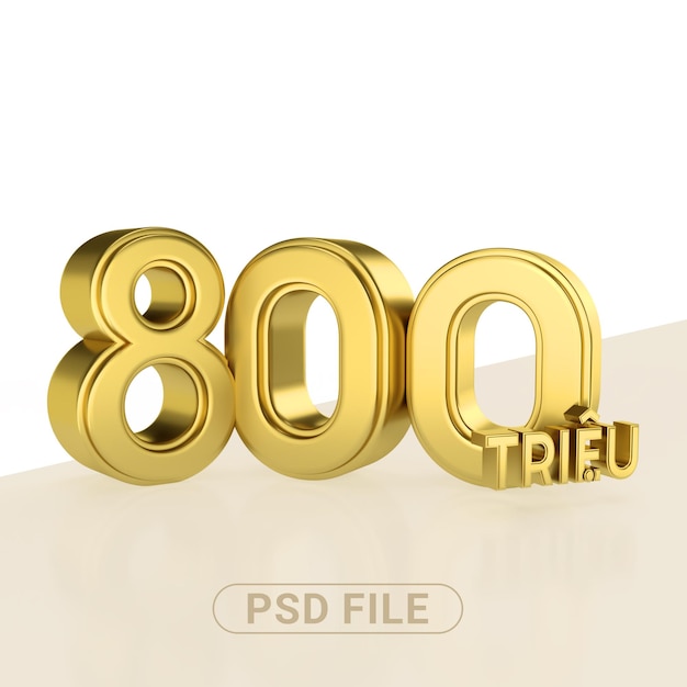 PSD Oro 800 millones Vietnam dong representación 3d