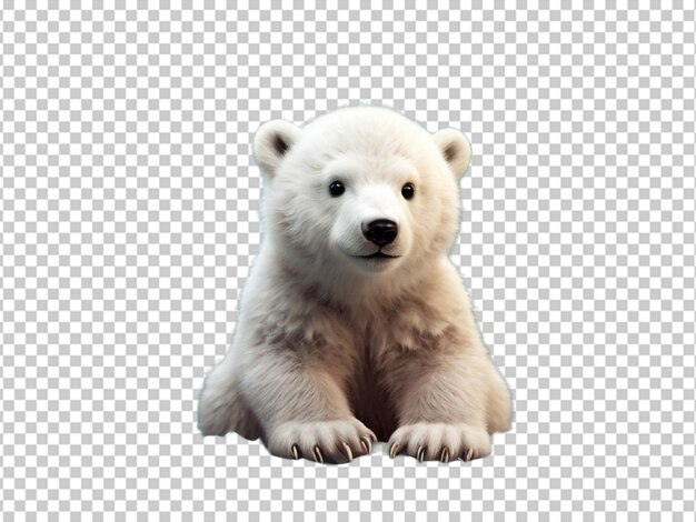 Psd de un oso polar en un fondo transparente