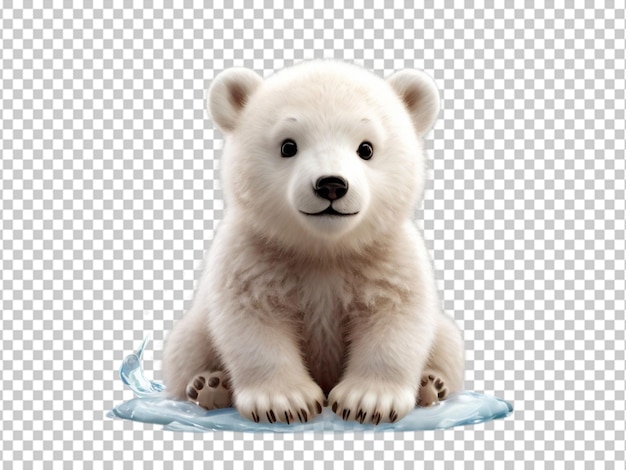 Psd de un oso polar en un fondo transparente