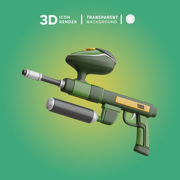 Psd painball scharfschützenpistole 3d-illustration