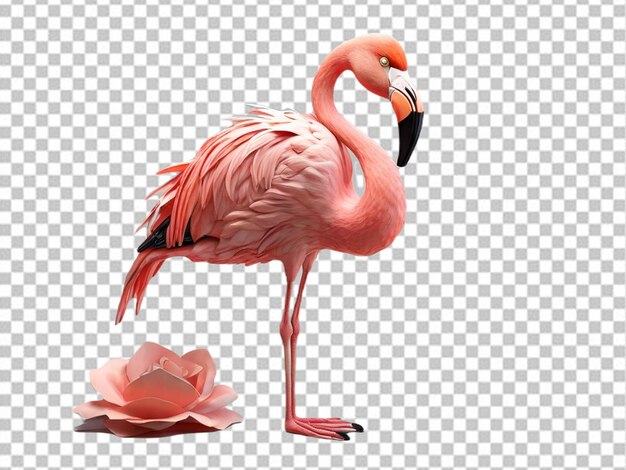 PSD psd de un pájaro flamenco en 3d