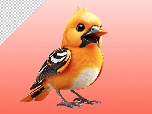 PSD psd de un pájaro oriole más lindo en un fondo transparente