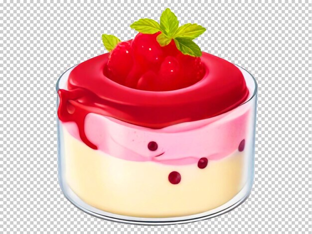 Psd panna cotta png auf einem durchsichtigen hintergrund