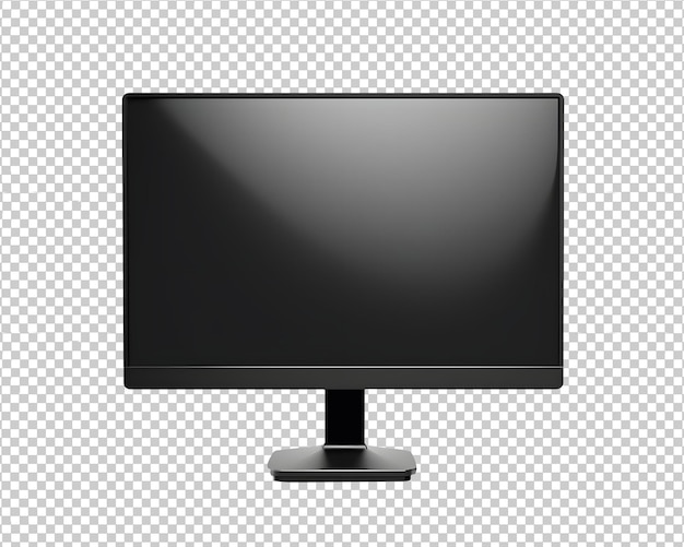 Psd pantalla lcd vacía aislada sobre fondo transparente