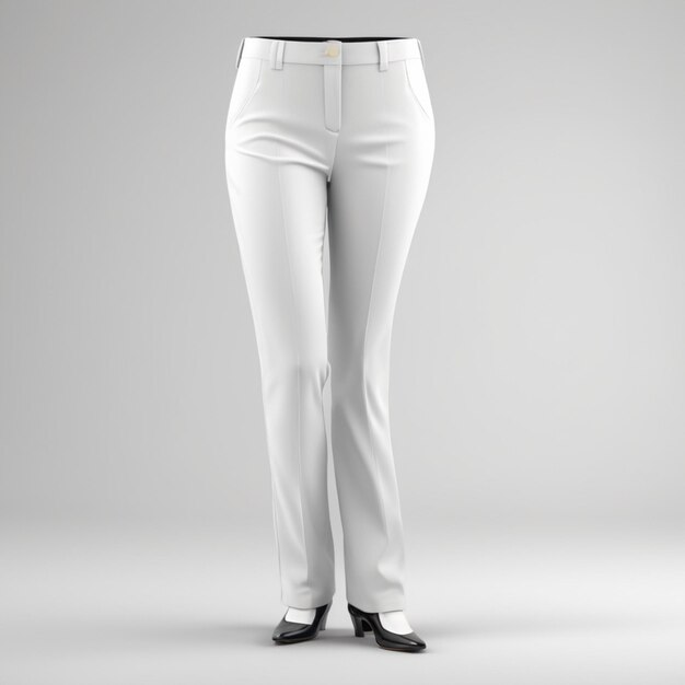 PSD psd de pantalon blanc sur fond blanc