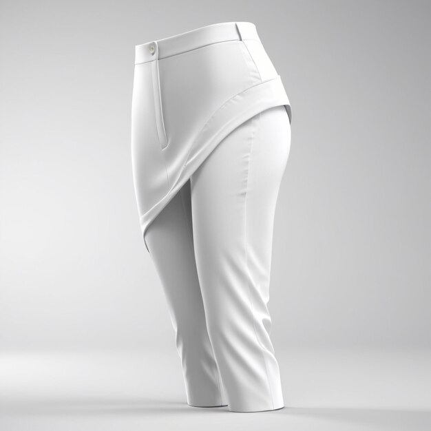 PSD psd de pantalon blanc sur fond blanc