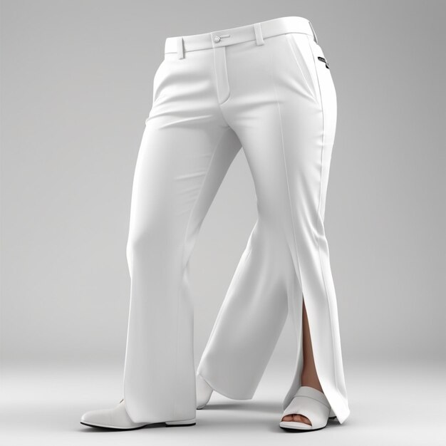 PSD psd de pantalon blanc sur fond blanc