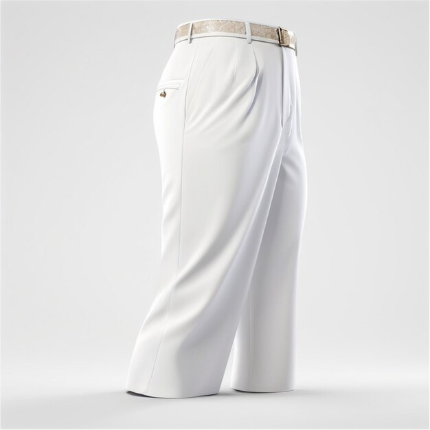 PSD psd de pantalon blanc sur fond blanc