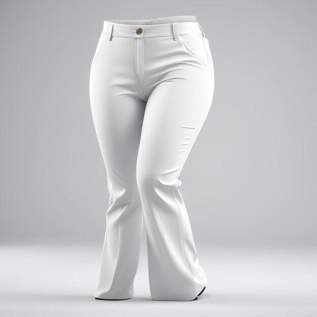 PSD psd de pantalon blanc sur fond blanc