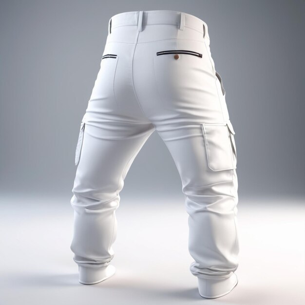 PSD psd de pantalones blancos sobre un fondo blanco