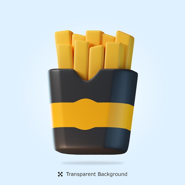 PSD psd papas fritas icono 3d