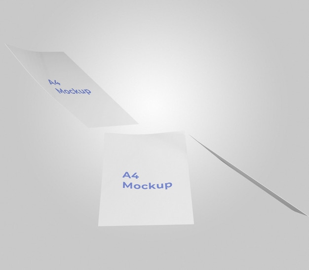 PSD-Papier A4-Mockup mit durchsichtigem Hintergrund