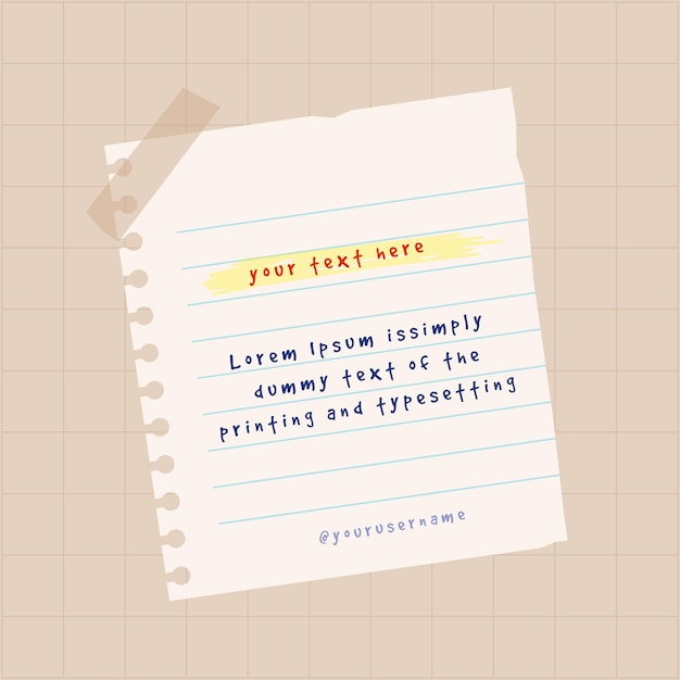 PSD-Papier-Note-Tape-Vorlage-Post