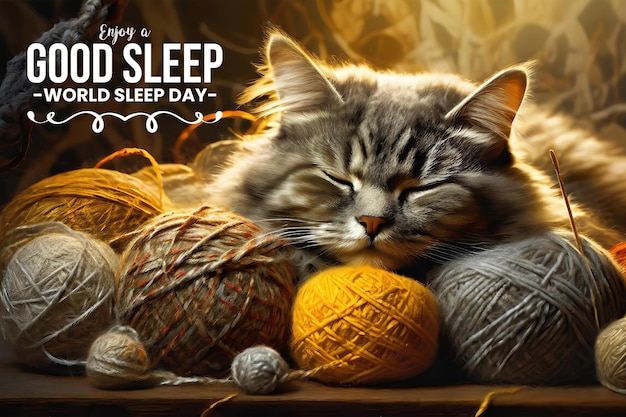 PSD psd papier peint monde sommeil jour chat endormi
