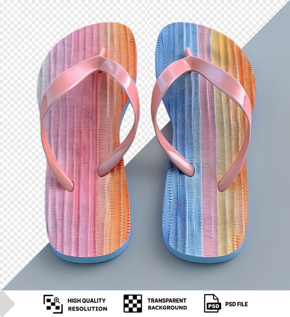 PSD psd un par de zapatillas o sandalias de playa con espacio de copia profundidad de campo poco profunda png