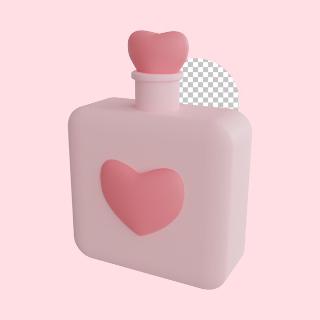 PSD psd-parfümelement valentinskonzept mit 3d-rendering