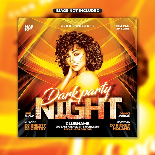 Psd-party-nachtclub-flyer-designvorlage