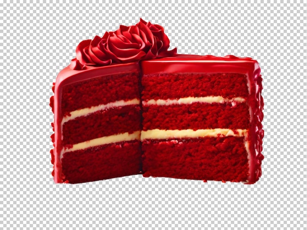 PSD psd pastel de terciopelo rojo png en un fondo transparente