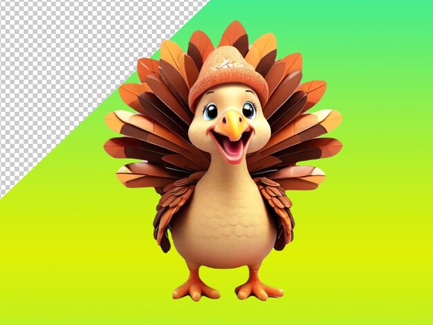 PSD psd de un pavo más lindo en un fondo transparente