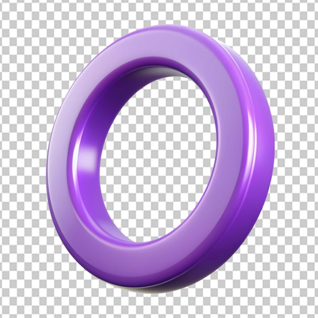 PSD psd de una pegatina en forma de anillo 3d púrpura sobre un fondo transparente