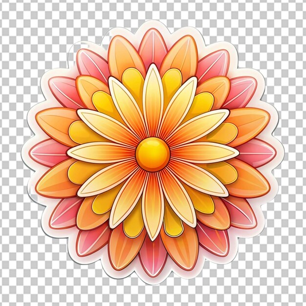 PSD psd de una pegatina en forma de flor sobre un fondo transparente