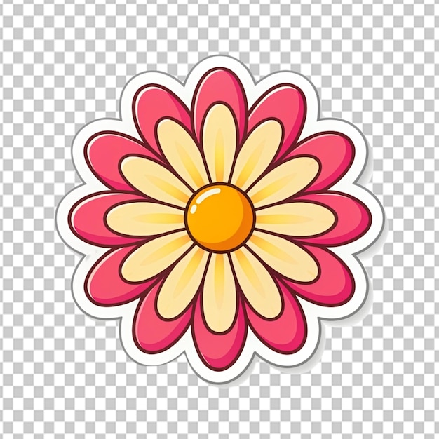 PSD psd de una pegatina en forma de flor sobre un fondo transparente