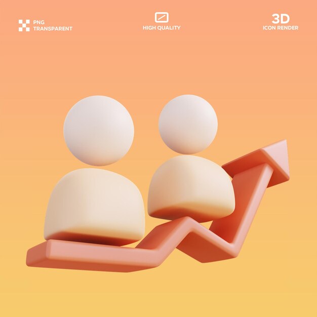PSD people growth 3D Illustration