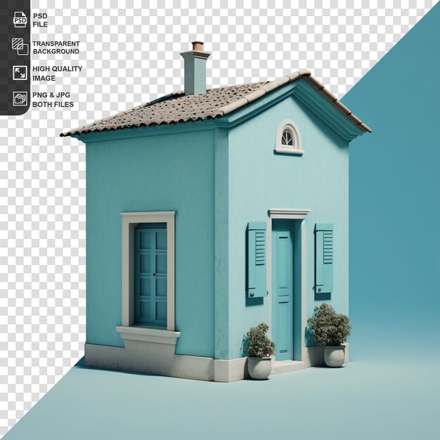 PSD psd pequeña casa aislada ilustración de renderizado en 3d