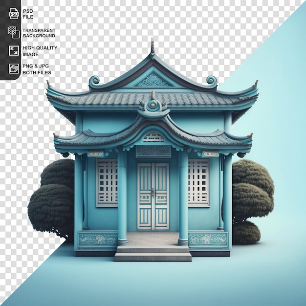 PSD psd pequeña casa aislada ilustración de renderizado en 3d