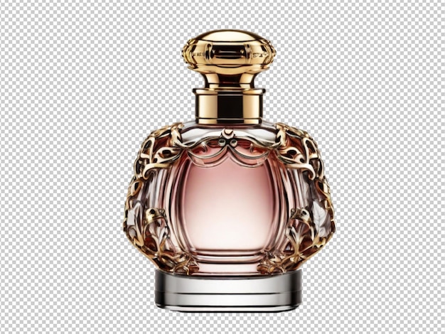 Psd de un perfume de lujo en un fondo transparente