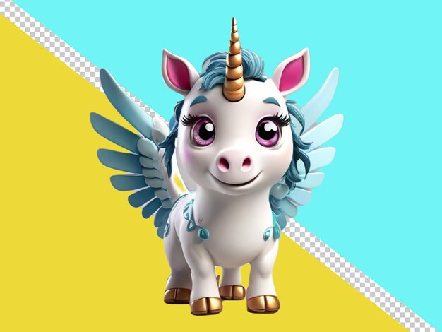 PSD psd d'un personnage de dessin animé 3d d'une licorne drôle