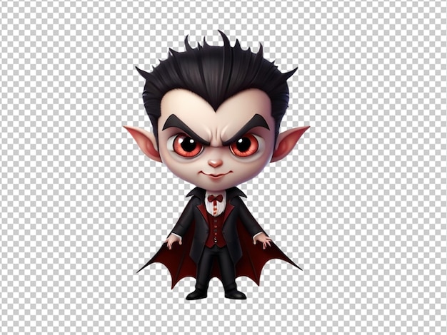 PSD psd d'un personnage de dessin animé 3d d'un vampire sur un fond transparent