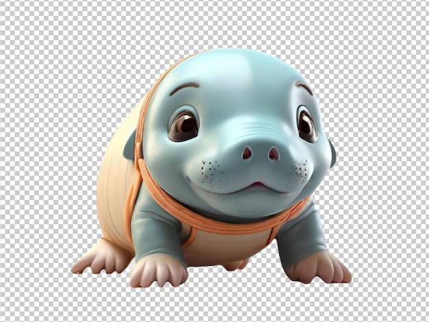 Psd de un pez dugong más lindo en un fondo transparente