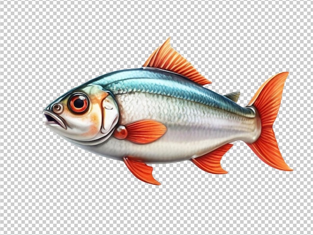 PSD psd de un pez hilsa lindo en 3d en un fondo transparente