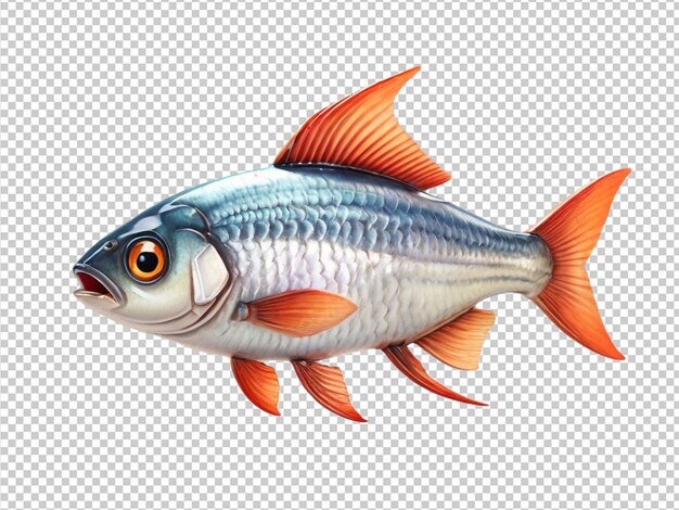 PSD psd de un pez hilsa lindo en 3d en un fondo transparente