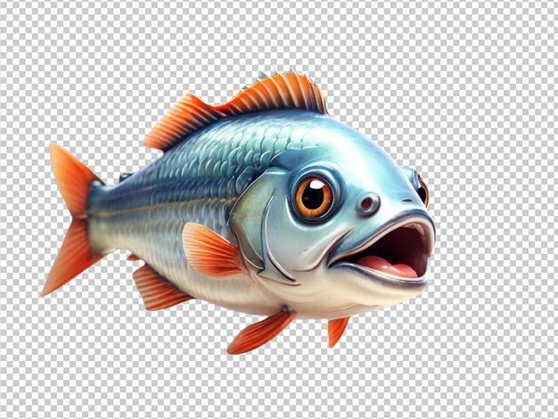 PSD psd de un pez hilsa lindo en 3d en un fondo transparente