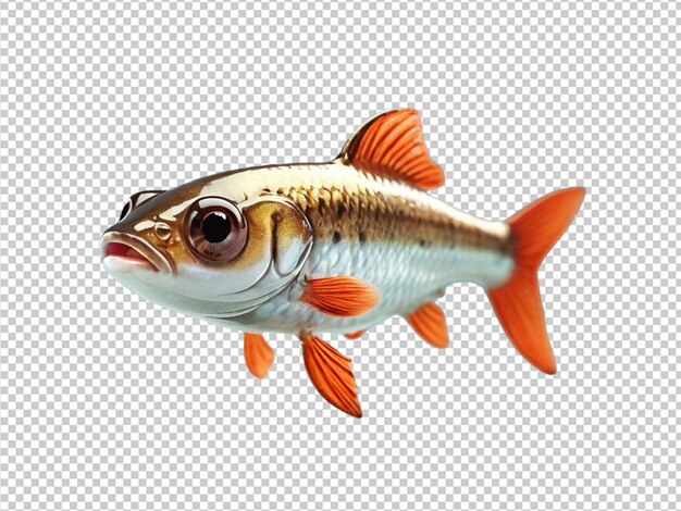 PSD psd de un pez minnow eurasiático lindo en 3d en un fondo transparente