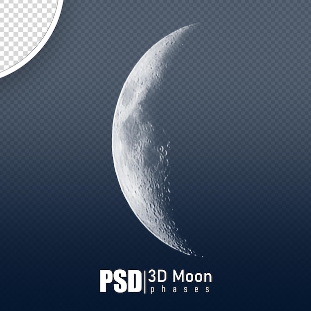 PSD psd phases de lune rendu 3d réaliste sans arrière-plan