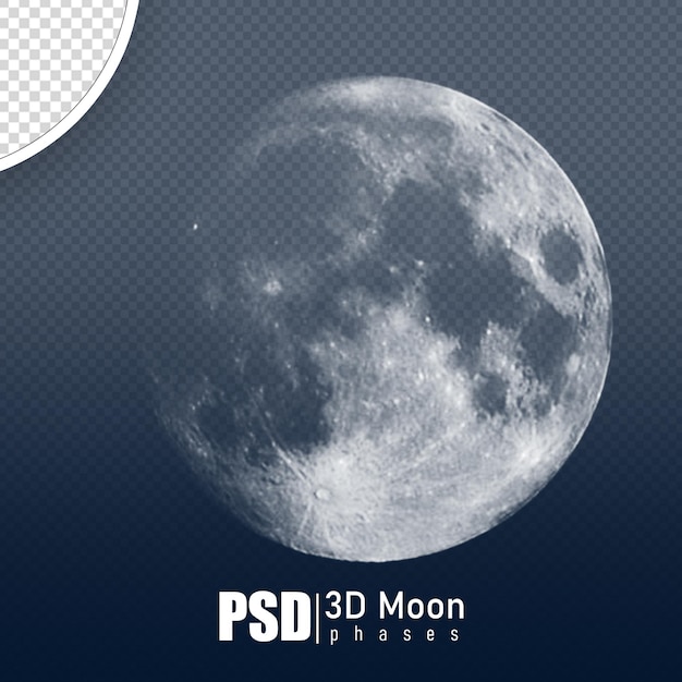 PSD psd phases de lune rendu 3d réaliste sans arrière-plan