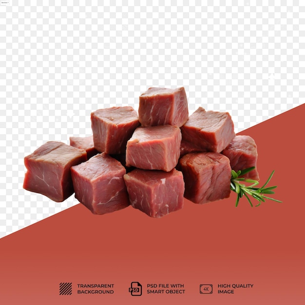 Psd Pièces De Viande De Sirloin Crue Isolées Sur Un Fond Transparent