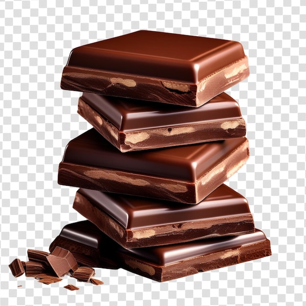 PSD psd pile de pedaços de chocolate isolados