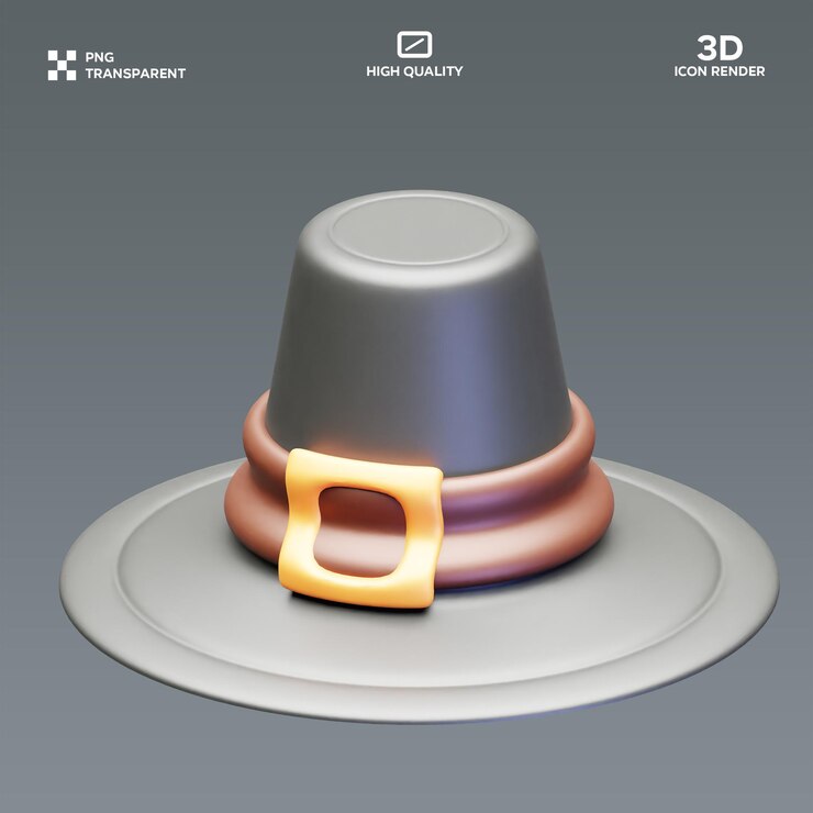 PSD psd pilgrim hat 3d illustration